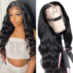 PRODUCT FEATURES： Item: 13x4x1 Body Wave Lace Front Human Hair Wigs Material: Best Selected 100% Unprocessed Natural Human Hair Hair Type: Brazilian hair Density: 150% 180% Lace Color: Light Lace , Invisible, Soft, and Breathable Cap Size: 22-22.5 inches(54-58cm)  Hair Color: Natural Color Can be Dyed, Bleached, Straightened and Restyled as you like. Hair Length: 14-38 Inch Note :the Hair Length Need to be Stretch to Straight to Measure the Length from Head Spin to the Longest Hair at Button. Li Brazilian Lace Front Wigs, Body Wave Lace Front Wigs, Black Red Hair, Best Human Hair Wigs, Brazilian Virgin Hair Body Wave, Lace Front Wigs Human Hair, 100 Human Hair Wigs, Wigs Human Hair, Straight Lace Front Wigs