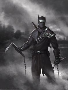 Ninja Batman  Pointy Eared Ninja by nibelwolf.deviantart.com on @DeviantArt Ninja Art, Univers Dc, Arte Dc Comics, Batman Beyond