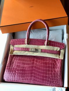 Free eBay listing template designed by dewiso.com Hermes Birkin 30 Rose Pink Tyrien Shiny Niloticus Palladium Hardware Like New Truly a limited edition bag and super special ❤️ One of a kind and truly meant for a collector. And if you are one, you need this in your closet for sure. A stunning collector piece for sure. This dreamy pink birkin 30 is so dreamy, so beautiful in real life 🫶🏼 Very nice for travel as well! Especially for the size. And croc skin is actually lighter than a regular leather, so that’s another plus, just don’t get it wet! Made in France Features and further details The Hermes Birkin 30 in Rose Pink Tyrien with Shiny Niloticus leather and Palladium hardware is a highly coveted and luxurious handbag. Hermes Birkin bags are renowned for their craftsmanship, attention t High-end Pink Bag With Handles, Luxury Pink Shoulder Bag With Palladium Hardware, High-end Pink Handheld Bag, High-end Pink Bag With Dust Bag Included, High-end Pink Rectangular Bag, Pink Bags With Case For Daily Use, Luxury Pink Bag For Daily Use, Designer Pink Bags Suitable For Gifts, Designer Pink Bags As Gift