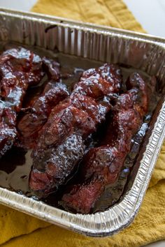 the meat is cooked and ready to be served in the oven or on the grill