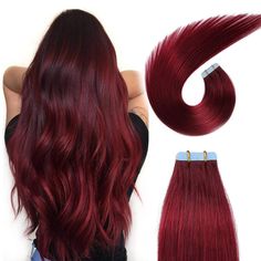 Bellami Hair Extensions, Red Hair Extensions, Tape Hair Extensions, Wine Red Hair, Straight Hair Extensions, Tape In Extensions, 100 Remy Human Hair, Quality Hair Extensions, Hair Images