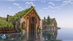 Minecraft Grand Entrance Ideas, Mincraft Idea Houses Viking, Minecraft Building Ideas Viking, Minecraft Lake Village, Minecraft Mountain Village Ideas, Minecraft Custom Village Houses, Viking Village Minecraft, Nordic Minecraft Builds, Minecraft Viking Village