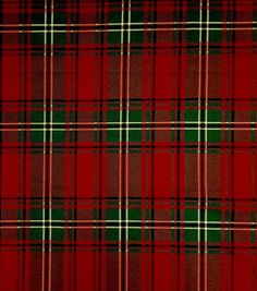 a red and green plaid fabric