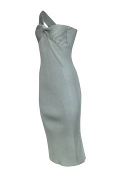 This Jonathan Simkhai midi dress is made for chic summer styling! The mint green ribbed knit adds a refreshing flavor, while the asymmetrical one shoulder strap and form-fitting silhouette will hug your curves in all the right places. Slip on a pair of sandal heels for a look that's sure to have you feeling fresh and flirty. Size L 72% Rayon, 27% Nylon, 1% Spandex Unlined Pullover One shoulder sleeveless Front knot detail Back vent slit Bust (un-stretched) 26" Waist (un-stretched) 26" Shoulder t Expensive Stuff, Summer Styling, Sandal Heels, Buy Shoes Online, Jonathan Simkhai, Hug You, Touch Up, Sweater Weather, Mint Green