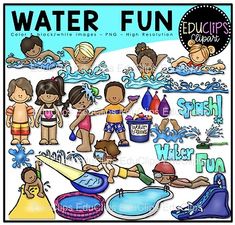 the water fun clip art set