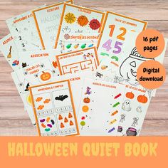 halloween quiet book for kids to practice counting and number recognition in the fall or winter