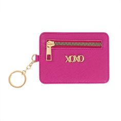 Stay organized with this Xoxo Key Chain Card Case. How do you accessorize? Check out our ACCESSORIES GUIDE for essential tips to elevate your style with must-have accessories.DETAILS 5"L x 3.5"H x 0.25"D Zipper closure Gold-tone hardware Interior: 1 zip pocket, 5 card slots and key ringCONSTRUCTION & CARE Exterior: faux saffiano leather Lining: polyester Spot clean Imported Size: One Size. Color: Magenta. Gender: female. Age Group: adult. Material: Faux Leather. Xoxo Card, Mini Coin Purse, Color Magenta, Card Id, Card Case Wallet, Craft Bags, Slim Wallet, Leather Key, Bag Pattern