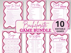 the printable bachelor game bundle includes 10 games