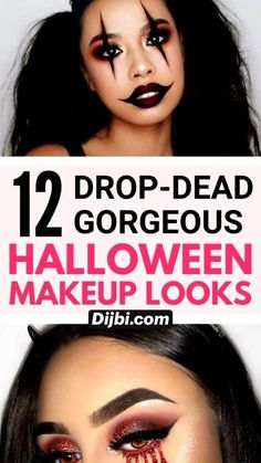 Holloween Makeup Glam Easy, Holloween Makeup 2021 Simple, Easy Costume Makeup Ideas, Easy Halloween Makeup Looks For Women, Easy Diy Halloween Makeup For Women, Quick And Easy Halloween Makeup, Halloween Makeup Work, Easy Face Makeup For Halloween, Halloween Make Up Pretty