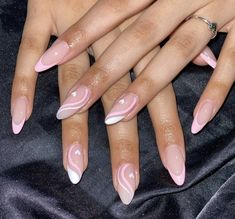 Paw Nails, Acrylic Nails Almond Shape, Nail Tip Designs, Baby Pink Nails, Spring Acrylic Nails, Romantic Nails, Sassy Nails, Nails Today, Simple Gel Nails