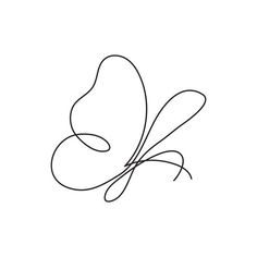 a single line drawing of a butterfly on a white background with the word love written in it