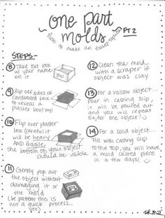 the instructions for how to make molds