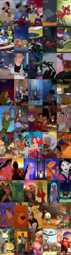 an image of many different cartoon characters in the same photo, each with their own name