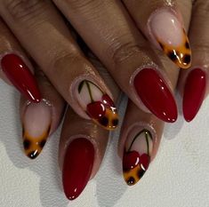 Design French Tip, Nail Autumn, Classy Acrylic, Colourful Nails, Wine Nails, Cherry Design, Maroon Nails, September Nails