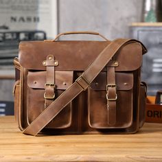 Vintage Large Leather Briefcase 16" Leather Briefcase Laptop Bag Full Grain Leather Messenger Bag Crossbody Bag For Men A Full grain leather briefcase that expresses perfect harmony between hard and soft. Top-quality full grain leather gives a sentimental feel, but the lines convey a light touch of modern. Timeless and current. Urban practicality with charisma.Briefcases for men are more than an accessory. A leather briefcase bag is an extension of who you are and what you believe in. When we craft leather briefcase bags for men, they are designed to securely house what’s necessary for taking care of business. Practicality is included, as this design snugly fits your 14" laptop, features spacious inner pocket for pens or phone.Leather briefcase for men can be a great addition to any outfit Business Satchel With Smooth Grain Crossbody, Business Crossbody Satchel With Smooth Grain, Classic Leather Crossbody Laptop Bag, Soft Leather Crossbody Backpack For Business, Business Crossbody Bag With Smooth Grain, Leather Case With Smooth Grain For Everyday Use, Business Smooth Grain Leather Saddle Bag, Brown Crossbody Briefcase For Business, Leather Cases With Smooth Grain For Everyday Use