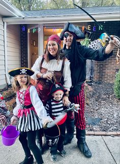 a family dressed up as pirates for halloween