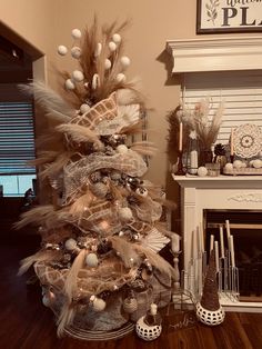 a decorated christmas tree in a living room