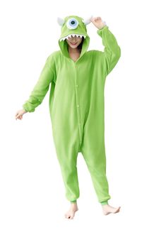 a person in a green monster costume