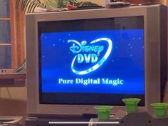 there is a tv that has the disney logo on it