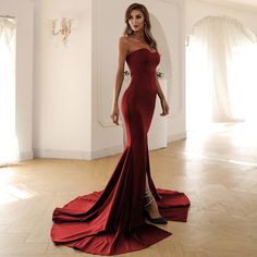 This Dress is fashionable for every occasion. the dress is made-to-order by professional tailors. You can choose from 50 colors, Regular sizes 2 to 16 and plus sizes 14w to 26W. Custom size is also available.. The product details: Color: Red, Length: Long, Silhouette: Mermaid, Neckline: Strapless, Primary Fabric: Polyester Halter Backless Dress, Floor Length Maxi Dress, Floral Embroidery Dress, Women Lace Dress, Fishtail Dress, Maxi Dress Prom, Strapless Gown, Mermaid Skirt, Color Pick