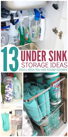 under sink storage ideas that are easy to do in the bathroom and on the kitchen