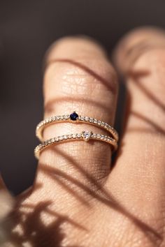 The Pavé Birthstone Stacker is a take on the classic Birthstone Stacker with a diamond twist. Stack your birthstone, anniversary stone, or a colored stone of your choosing. Dazzling Sapphire Ring With Pave Diamond Setting, Fine Jewelry Sapphire Diamond Accented Ring, Rose Gold Sapphire Ring With Brilliant Cut Diamond, Rose Gold Brilliant-cut Diamond Sapphire Ring, Dazzling Diamond Ring With Sapphire Color, Classic Sapphire Jewelry With Pave Setting, Diamond White Sapphire Ring In Fine Jewelry Style, Sapphire Ring With Diamond Pave Setting, Promise Sapphire Ring With Diamond Accents