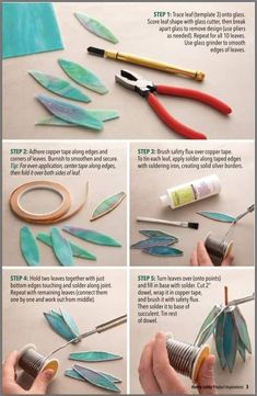 how to make paper feathers with scissors and glue on the outside, step by step instructions