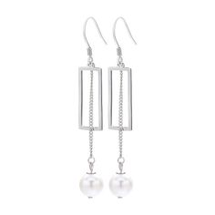 Style: Women Fashion Material: S925 Sterling Silver Pearl Type: Freshwater Pearl Pearl Color: White Pearl Size: 8mm NIF001 Earring Size: 58.2*8.4mm NIF002 Earring Size: 69.2*8.4mm Modern Silver Long Drop Pearl Earrings, Modern Silver Linear Earrings With Pearl Drop, Elegant Rectangular Sterling Silver Earrings, Elegant Silver Rectangular Earrings, Minimalist Silver Linear Earrings With Pearl Drop, Elegant Hypoallergenic Rectangular Jewelry, Elegant Rectangular Hypoallergenic Jewelry, Elegant Silver Hypoallergenic Linear Earrings, Elegant Hypoallergenic Silver Linear Earrings