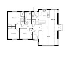 the floor plan for an apartment with two separate rooms and one living room on each side