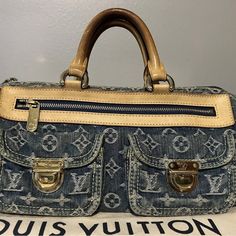 Bought This In Miami 15 Years Ago And We Just Found It In Our Storagethought I Lost It. Hardly Any Noticeable Flaws Only Minor Signs Of Wear Very Rare And In Amazing Condition Comes With Dust Bag! Bags Louis Vuitton, Denim Color, Colored Denim, Hand Bag, Very Rare, Mini Bag, Louis Vuitton Bag, Miami, Dust Bag