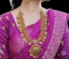 Long Chain With Earrings Gold, Bridal Mango Haram, Gold Haram New Designs, Latest Long Necklace Gold Indian, Nakshi Jewellery Necklaces Gold, 100 Grams Gold Long Haram, Nakshi Jewellery Long Haram, Vaddanam Designs With Grams, Latest Mango Haram Designs With Grams