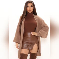 New Without Tags B-Sc07 Chic Brown Open Front Sweater, Fitted Open Front Brown Sweater, Chic Cardigan, Fashion Nova Outfits, Hot Outfits, Fall Fashion Outfits, Brown Fashion, Winter Fashion Outfits, Fall Winter Outfits