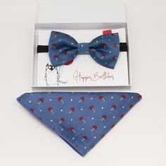 Kids bow tie & Pocket Square, ring breaer bow, birthday gift, Congrats grad, handkerchief, umberella, Blue bow tie Dapper Blue Tie For Gift, Dapper Blue Tie Suitable For Gift, Dapper Blue Tie As Gift, Blue Bow Tie As A Gift, Adjustable Satin Bow For Gifts, Adjustable Suit And Tie Accessories For Father's Day Gift, Adjustable Bow Tie For Gifts, Adjustable Bow Tie For Suit As Gift, Father's Day Gift Bow Tie And Suit Accessories