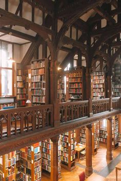 the inside of a library with lots of books