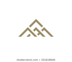 an abstract logo with two mountains in the middle