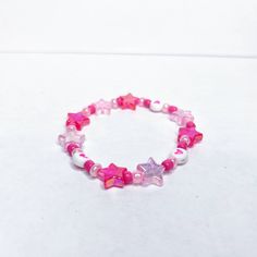 Hot Pink Bracelets, Pink Galaxy, Pink Stars, Pink Bracelet, Hot Pink, Halloween Shopping, Jewelry Bracelets, Beauty Book, Beaded Bracelets