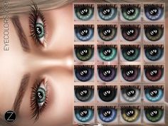 an image of many different colored eyes