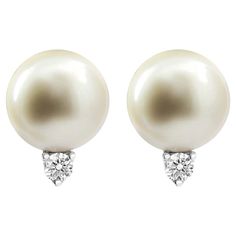 Roman Malakov 11.75 Millimeter Tahitian Pearl Stud Earring with Round Diamonds For Sale at 1stDibs | diamond pearl jewelry, tahitian pearl and diamond earrings, tahitian pearl diamond earrings Pearl Diamond Jewelry, Simple Stud Earrings, Pearl And Diamond Earrings, Matching Ring, Matching Rings, Tahitian Pearls, Pearl Diamond, Pearl Stud Earrings, Pearl Studs