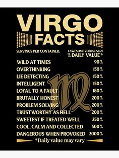 a black shirt with the words virgo fact on it