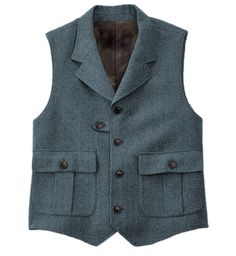 30% Wool / 60% Polyester / 10% Rayon. Herringbone. Notch Lapel. Single Breasted 4 Buttons. Back metal elastic adjustment buckle. Full lined. Machine wash / Hand wash. Color or size customization please note in the order Business Vest With Buttons For Fall, Classic Fall Vest With Pockets, Fall Vest With Buttons For Tailoring, Tweed Vest With Buttons For Work, Tailored Wool Vest Outerwear, Classic Winter Vest With Snap Buttons, Fitted Winter Vest With Snap Buttons, Classic Outdoor Vest For Fall, Classic Fitted Hunting Outerwear