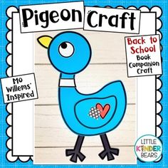 a blue bird with the words pigeoncraft back to school