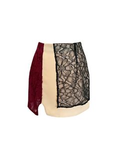 The Mini is a short skirt made out of 3 fabrics. A combination of moss crepe, jacquard polyester and lace. .Side Zipper . Short Skirt . Machine wash Lace Side, Short Skirt, Slow Fashion, Side Zipper, Madrid, Ready To Wear, Women Wear, Zipper, Skirt