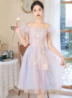 Pink and Blue Short Party Dress Off Shoulder Formal Dress, Cute Homecominig Dress Prom Dresses Lace Sleeves, Off Shoulder Formal Dress, Long Black Evening Dress, Wedding Cardigan, Dress Off Shoulder, Color Rush, Satin Evening Dresses, Sweetheart Prom Dress, Short Party Dress