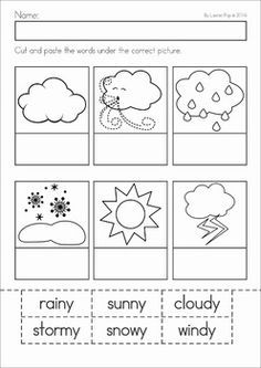 the weather worksheet for kids to practice their writing and drawing skills with pictures