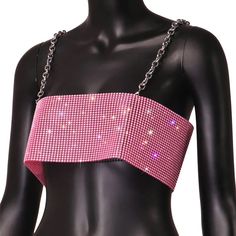 Our EUPHORIA top is a see through top made of rhinestone fishnet fabric. SIZE Bust Waist 26.77-37.40 4.72 Party Fishnet Mesh Crop Top, Party Mesh Crop Top With Fishnet Details, Pink Mesh Top For Summer Party, Summer Party Fishnet Crop Top, Summer Party Mesh Top With Rhinestones, Party Mesh Top With Sequins, Summer Pink Tops With Rhinestones, Trendy Pink Mesh Top For Party, Top Strass