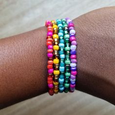 Colors of the Wind Patterned Seed Bead Bracelets – bri.craftique Earth Bracelet, Metal Bead Bracelet, Colors Of The Wind, Wave To Earth, Making Bracelets With Beads, Colorful Gemstones, Diy Bijoux, Seed Bead Patterns, Crystal Beads Bracelet