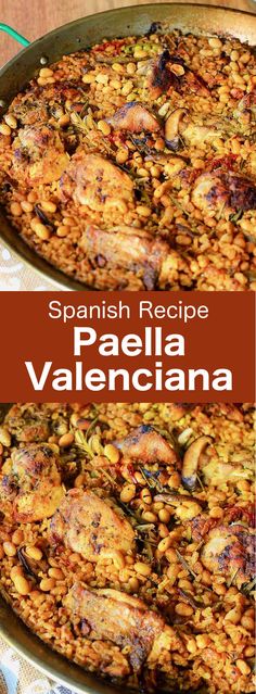 spanish recipe paella valenciana with chicken and vegetables