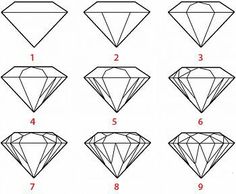 step by step instructions on how to draw a diamond for beginners with pictures below