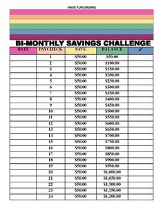 the printable b - month savings challenge is shown