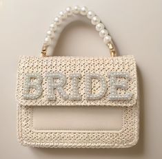 Bride Purse, Honeymoon Bag, Honeymoon Trip, Pool Wedding, Hen Party Gifts, Bride Bag, Pearl Bride, Gift For The Bride, Bridal Purse